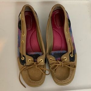 Sperrys - berry colored. Super fun.
